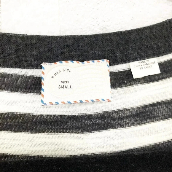 Postmark - Anthro Black & White Striped Peplum Top Women's Size Small - Picture 5 of 6